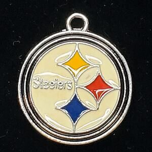 Pittsburg Steelers Logo Pendant Silver Tone 1/2"
